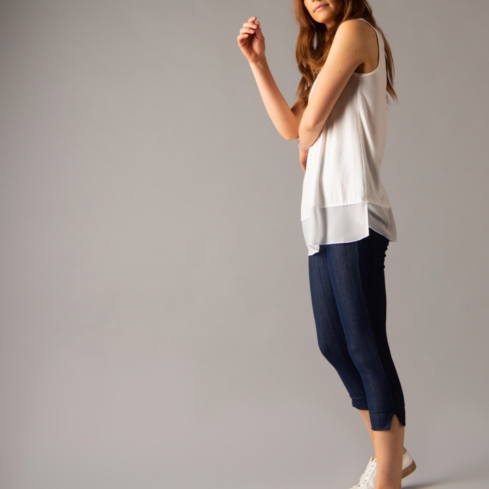 Pixie Crop Dark Knit Denim & Pixie Crop Light Knit